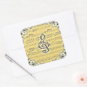 Antiek, met de hand vervormbaar, ontwerp vierkante sticker (Envelop)