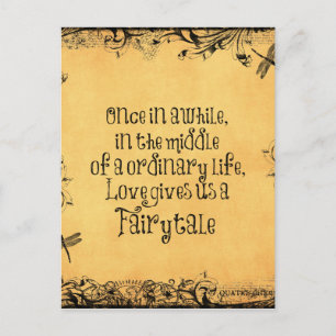  Antiek met liefdescitaat Weddenschap Aankondigingskaart