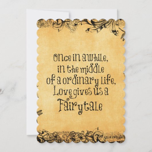 Antiek met liefdescitaat Weddenschap Kaart (Voorkant)