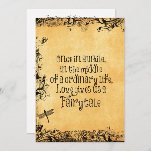 Antiek met liefdescitaat Weddenschap Kaart (Voorkant / Achterkant)