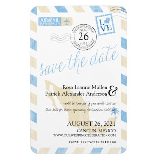 Antiek Mexico Airmail De datum opslaan Magneet