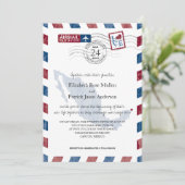 Antiek Mexico Airmail Wedding Invitation Kaart (Staand voorkant)