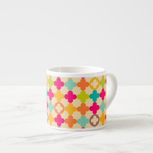 Antiek middeleeuws rozetpatroon espresso kop (Voorkant rechts)