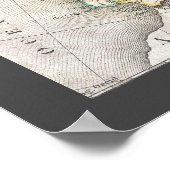 Antiek middeleeuwse historische retro-Wereldkaart Poster (Hoek)