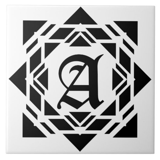 Antiek middeleeuwse letters tegeltje (Voorkant)