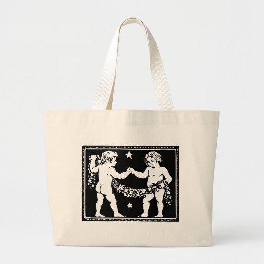 Antiek middeleeuwse renaissance Zodiac Gemini Grote Tote Bag (Voorkant)
