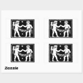 Antiek middeleeuwse renaissance Zodiac Gemini Rechthoekige Sticker (Vel)