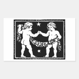 Antiek middeleeuwse renaissance Zodiac Gemini Rechthoekige Sticker