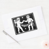 Antiek middeleeuwse renaissance Zodiac Gemini Rechthoekige Sticker (Envelop)