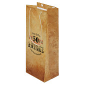 Antiek mijlpaal 50e verjaardag wijn cadeautas (Voorkant Gekanteld)
