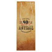 Antiek mijlpaal 80e verjaardag wijn cadeautas (Voorkant)