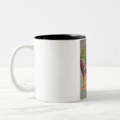 antiek Mind Brain Map Phrenologie hoofd Tweekleurige Koffiemok (Links)