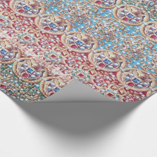 ANTIEK MINIATUURJUWELEN, EDELSTENEN, PARELS ,ENGEL CADEAUPAPIER