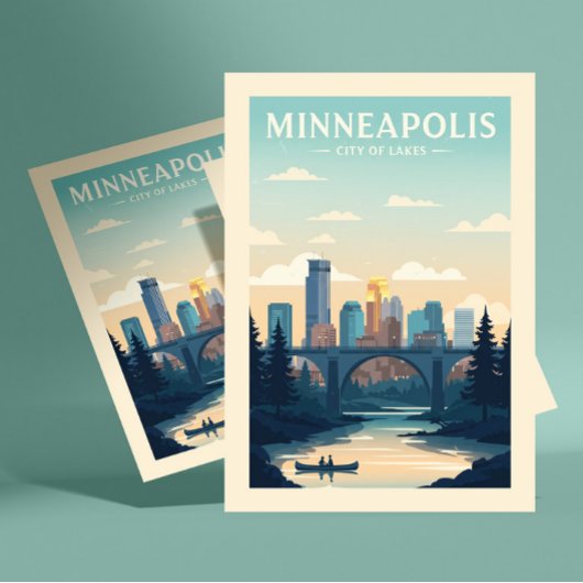 Antiek Minneapolis Briefkaart