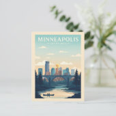 Antiek Minneapolis Briefkaart (Staand voorkant)