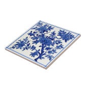 Antiek Minton Blue White Aesthetic Floral Repro Tegeltje (Zijkant)