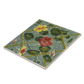 Antiek Minton Floral Trellis Majolica Tile Repro Tegeltje (Zijkant)
