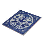 Antiek Minton Hollins Blue Aesthetic Tile Repro Tegeltje (Zijkant)