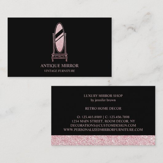 Antiek Mirror  Home Decor Visitekaartje (Voorkant / Achterkant)