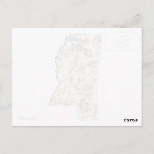 Antiek Mississippi  Afbeelding Map Briefkaart (Achterkant)
