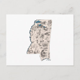 Antiek Mississippi  Afbeelding Map Briefkaart