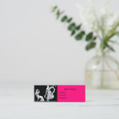 ANTIEK MODE BOUTIQUE Black White Hot Pink Mini Visitekaartje (Staand voorkant)