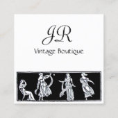 ANTIEK MODE /  BOUTIQUE MONOGRAM VIERKANTE VISITEKAARTJE (Achterkant)