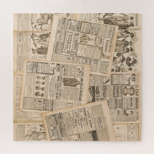 Antiek Mode: krant Adverteren pagina's Legpuzzel (Horizontaal)