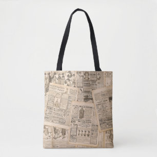 Antiek Mode: krant Adverteren pagina's Tote Bag