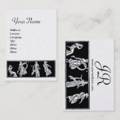 ANTIEK MODE MONOGRAM Black White Pearl Visitekaartje (Voorkant / Achterkant)