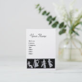 ANTIEK MODE MONOGRAM Black White Pearl Visitekaartje (Staand voorkant)