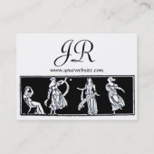 ANTIEK MODE MONOGRAM Black White Visitekaartje (Achterkant)