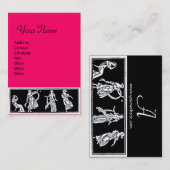 ANTIEK MODE MONOGRAM, roze Visitekaartje (Voorkant / Achterkant)