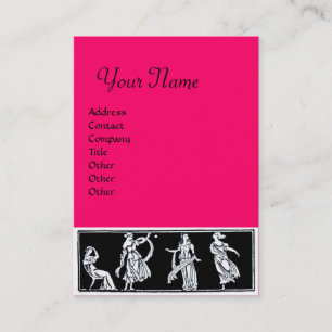 ANTIEK MODE MONOGRAM, roze Visitekaartje