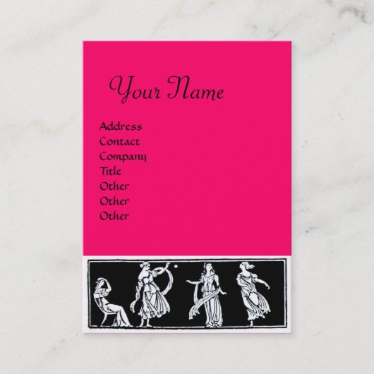 ANTIEK MODE MONOGRAM, roze Visitekaartje (Voorkant)