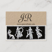 ANTIEK MODE MONOGRAM Zwart Wit Kraftpapier-Documen Visitekaartje (Achterkant)