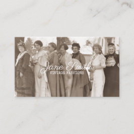 Antiek Modes Fancy Dames Kleding Sepia Retro Visitekaartje