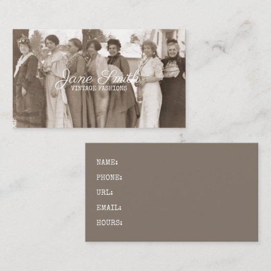 Antiek Modes Fancy Dames Kleding Sepia Retro Visitekaartje (Voorkant / Achterkant)