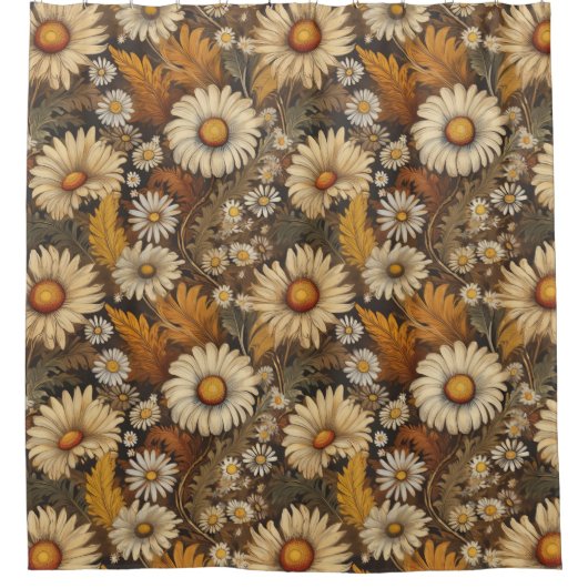 Antiek moeders en madeliefjes douchegordijn (Voorkant)