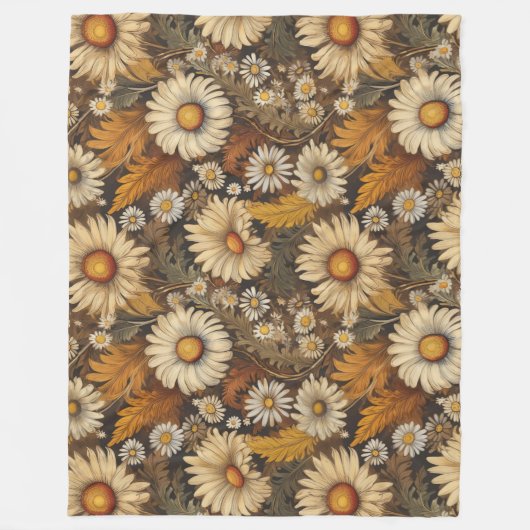 Antiek moeders en madeliefjes fleece deken (Voorkant)