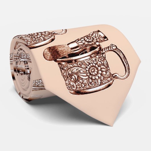 Antiek Mok met scheerhaar en scheermessen Stropdas (Opgerold)