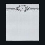 Antiek monogram grijs blauw huwelijk Notitieblok<br><div class="desc">Voeg wat stijl aan uw memo's,  lijsten en nota's met dit elegante  monogram ontwerp toe. Perfect notitieblok om je favoriete gedachten en ideeën toe te voegen.</div>