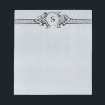 Antiek monogram grijs blauw huwelijk Notitieblok<br><div class="desc">Voeg wat stijl aan uw memo's,  lijsten en nota's met dit elegante  monogram ontwerp toe. Perfect notitieblok om je favoriete gedachten en ideeën toe te voegen.</div>
