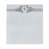 Antiek monogram grijs blauw huwelijk Notitieblok (Voorkant)