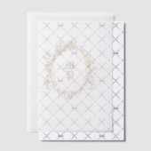 Antiek monogram krans romantische kalligrafie vellum uitnodigingen (Offset (Uitnodiging))