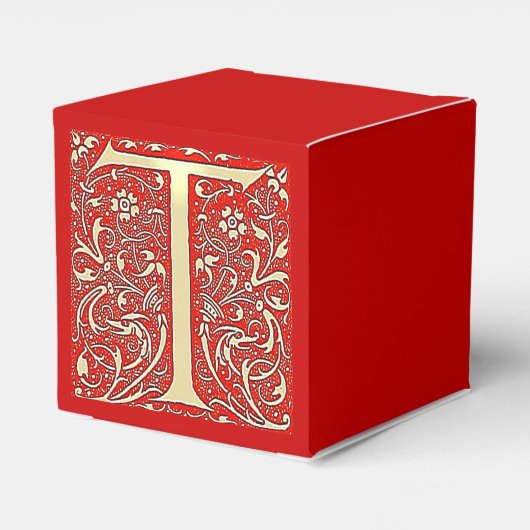 antiek monogram - letter T Bedankdoosjes (Achterkant)