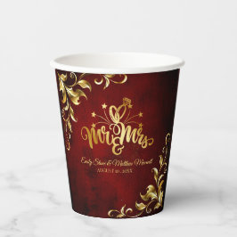  antiek monogram naam bruiloft papieren bekers