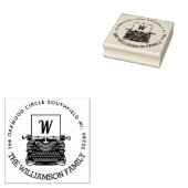 Antiek monogram schrijfmachine en adres Rubberstempel (Gestempeld)