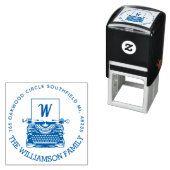 Antiek monogram schrijfmachine en adres Zelfinktende Stempel (In situ)