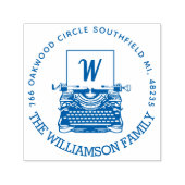 Antiek monogram schrijfmachine en adres Zelfinktende Stempel (Design)